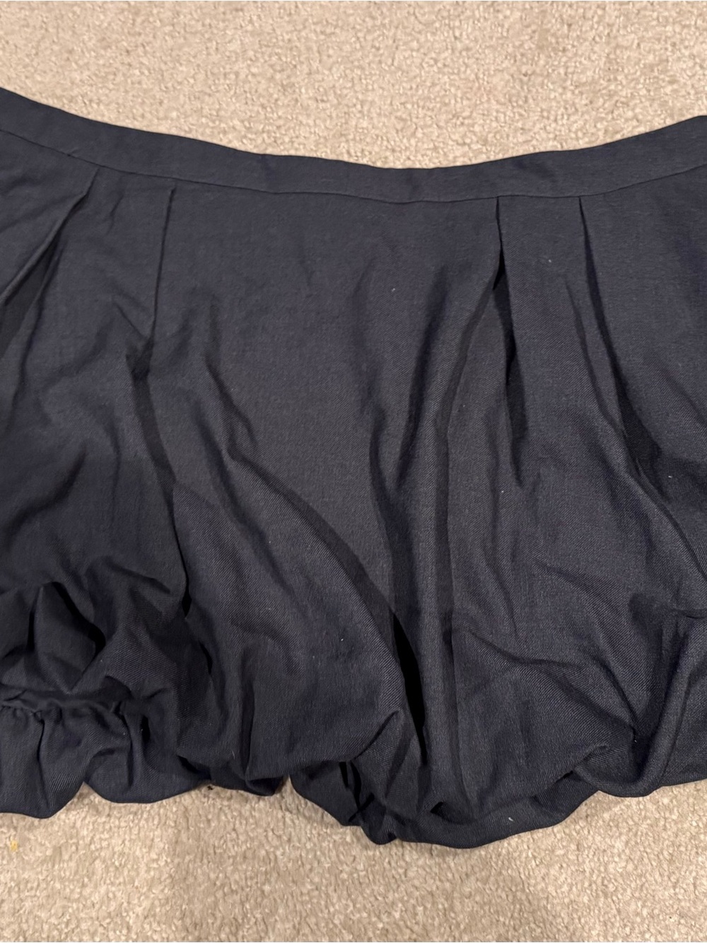 Black Bubble Hem Mini Skirt